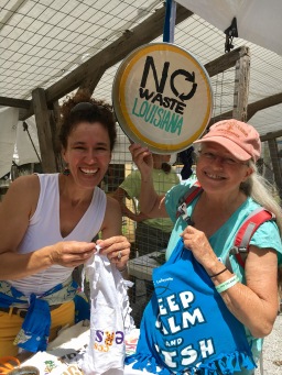 Sister efforts for Zero Waste in Lafayette - T-shirt bags!